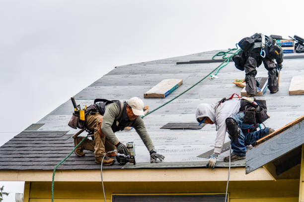 Professional Gutter Installation technician working in Udell, IA